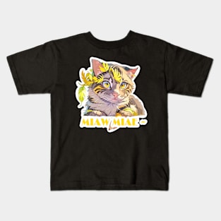 Cat Miaw: Playful and Cute Cat Design Kids T-Shirt